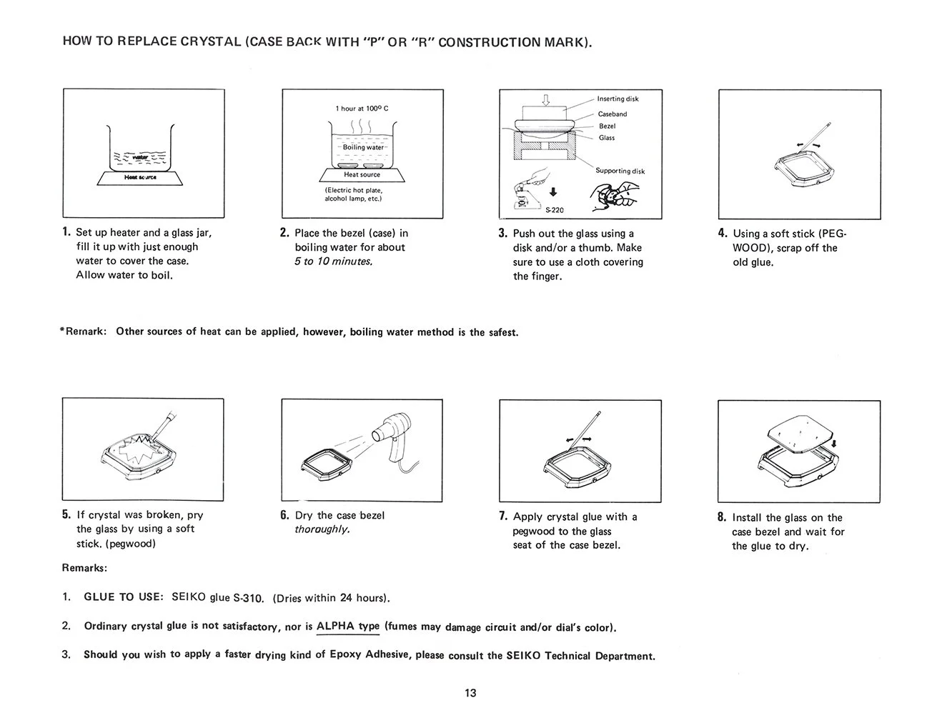 1982 Seiko USA Case Servicing Guide — Plus9Time